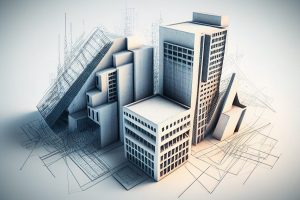 abstract 3d illustration of modern architecture in black and white colors generative ai abstract 3d illustration of modern architecture in black and white colors generative ai